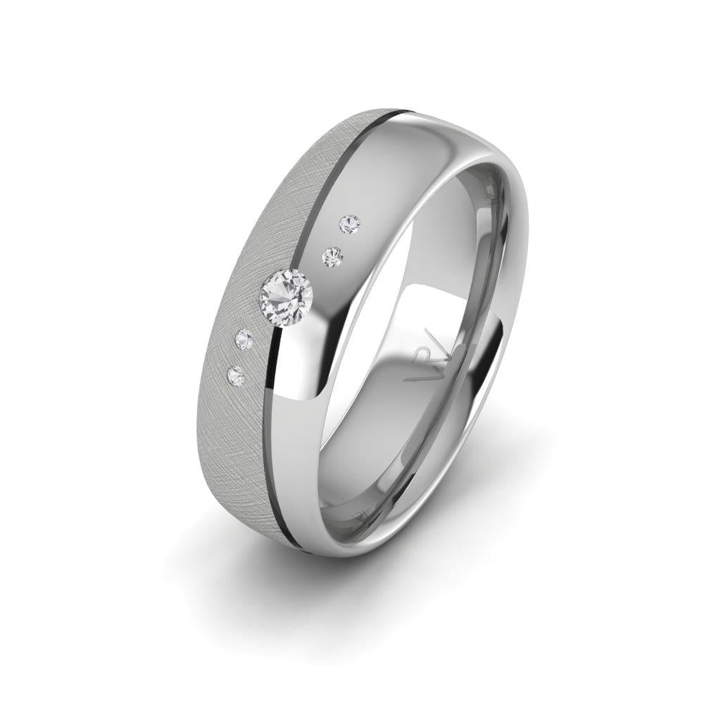 Alliances avec pierres femme PureAffection Or Blanc Oxyde de Zirconium