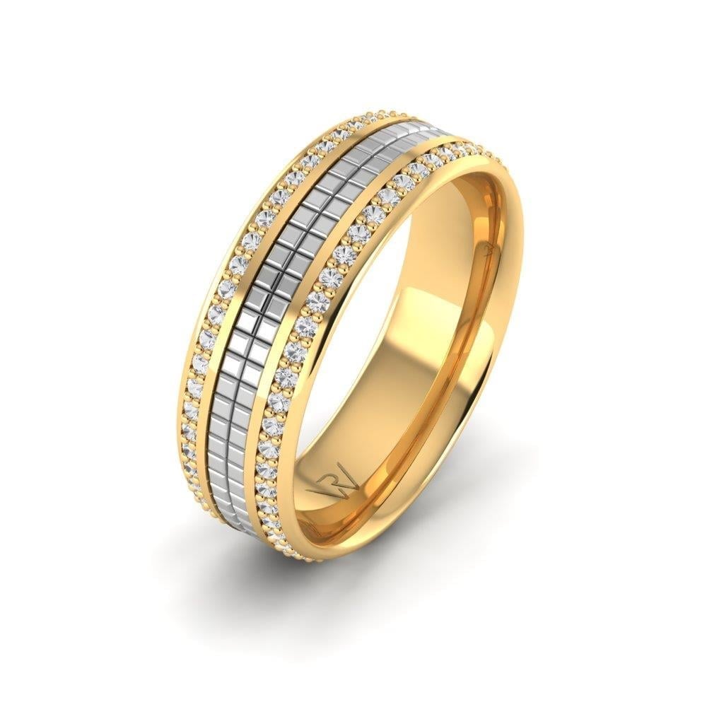 Alliances avec pierres femme Romancea Or Jaune et Blanc Oxyde de Zirconium