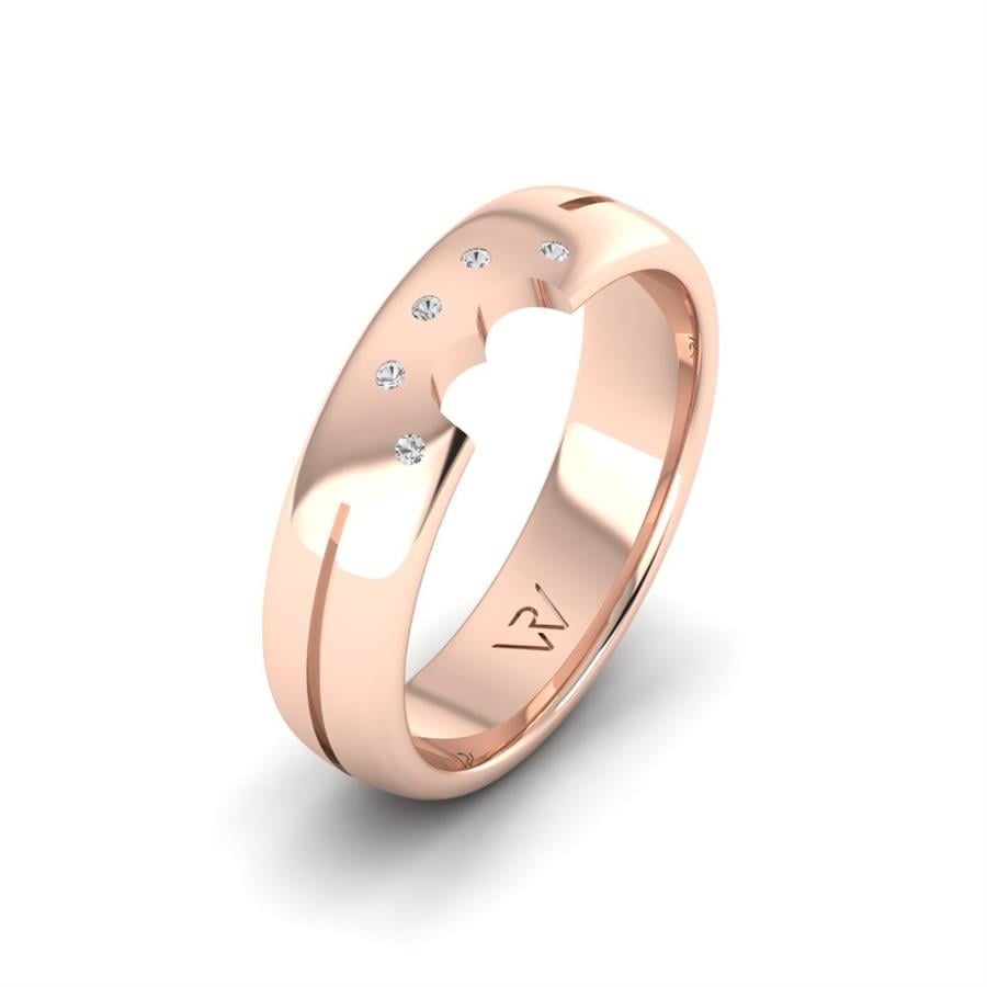 Alliances avec pierres femme romantic Image Or Rose