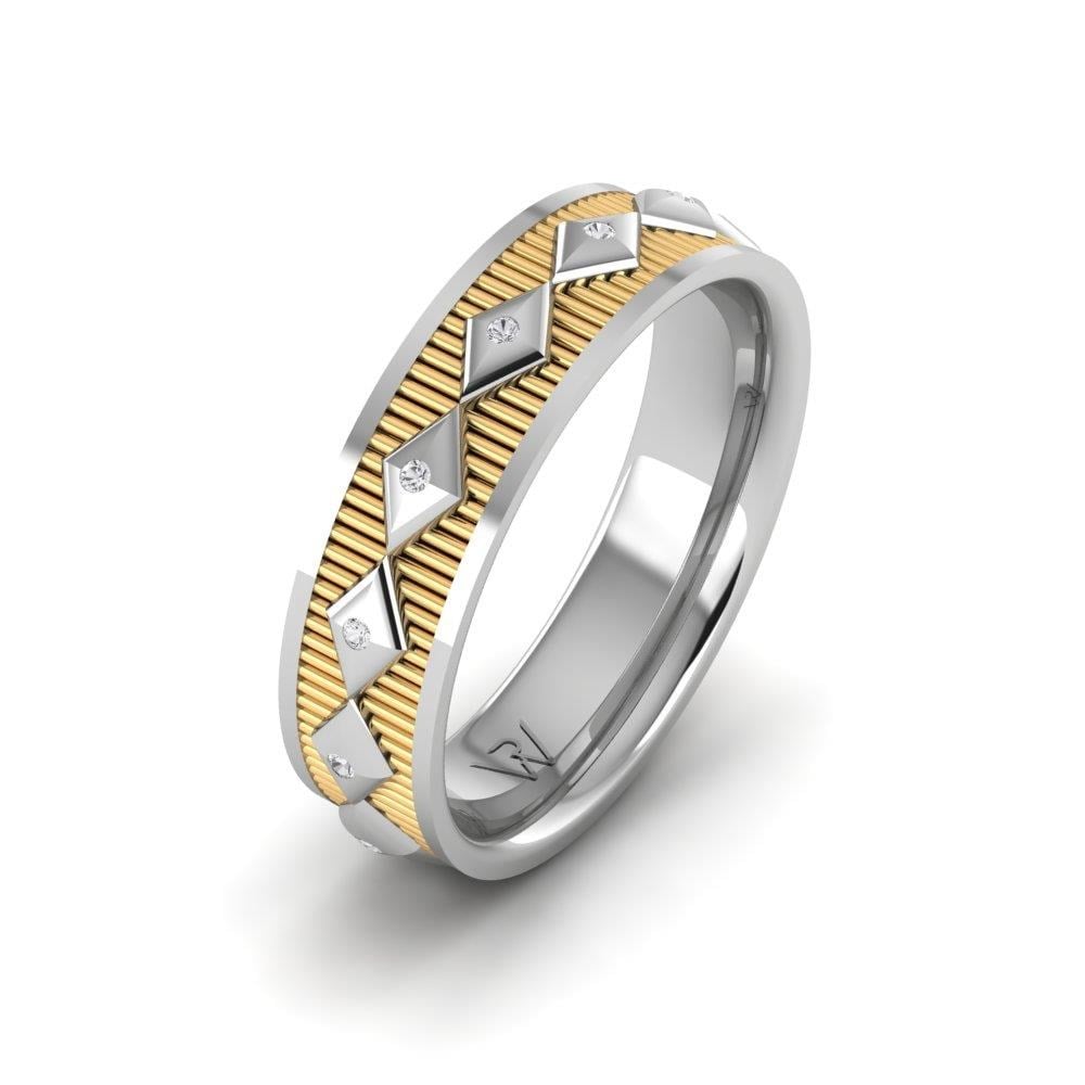 Alliances avec pierres femme Sparklust Or Blanc et Jaune Oxyde de Zirconium