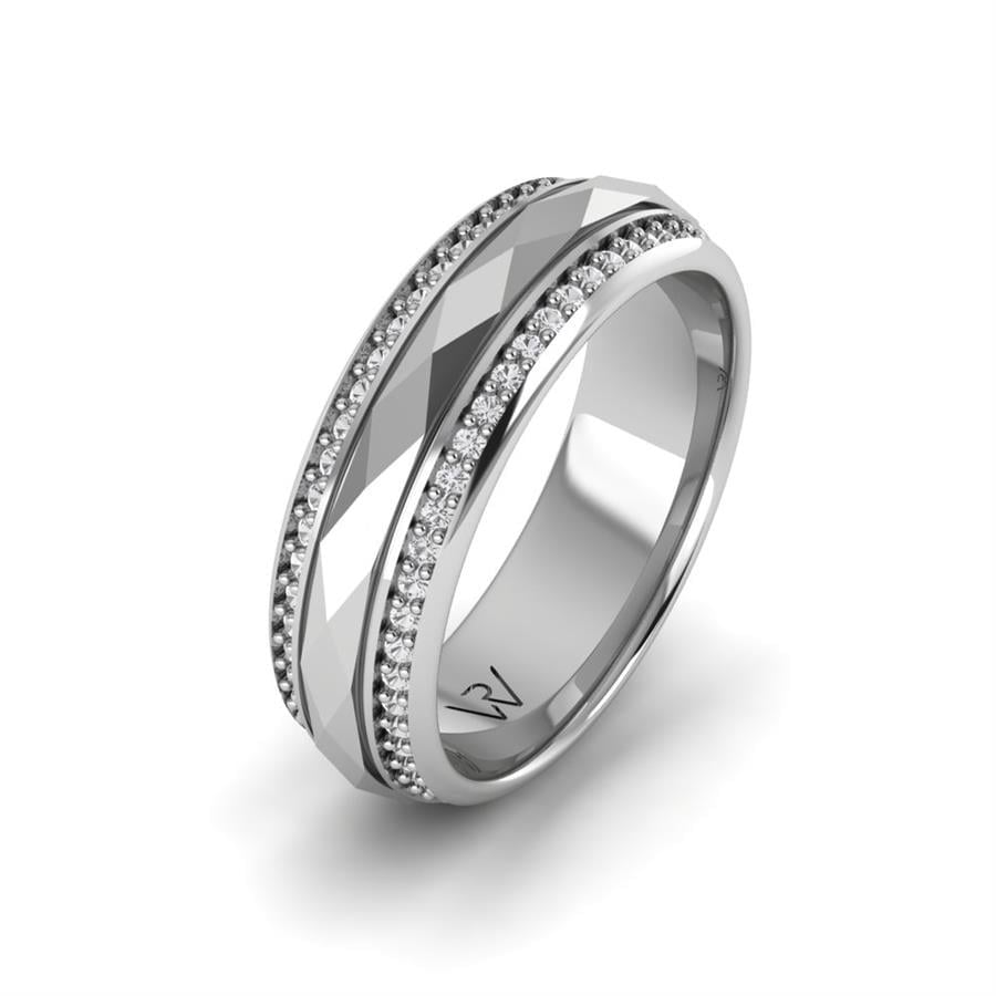 Alliances avec pierres femme Tamara Or Blanc