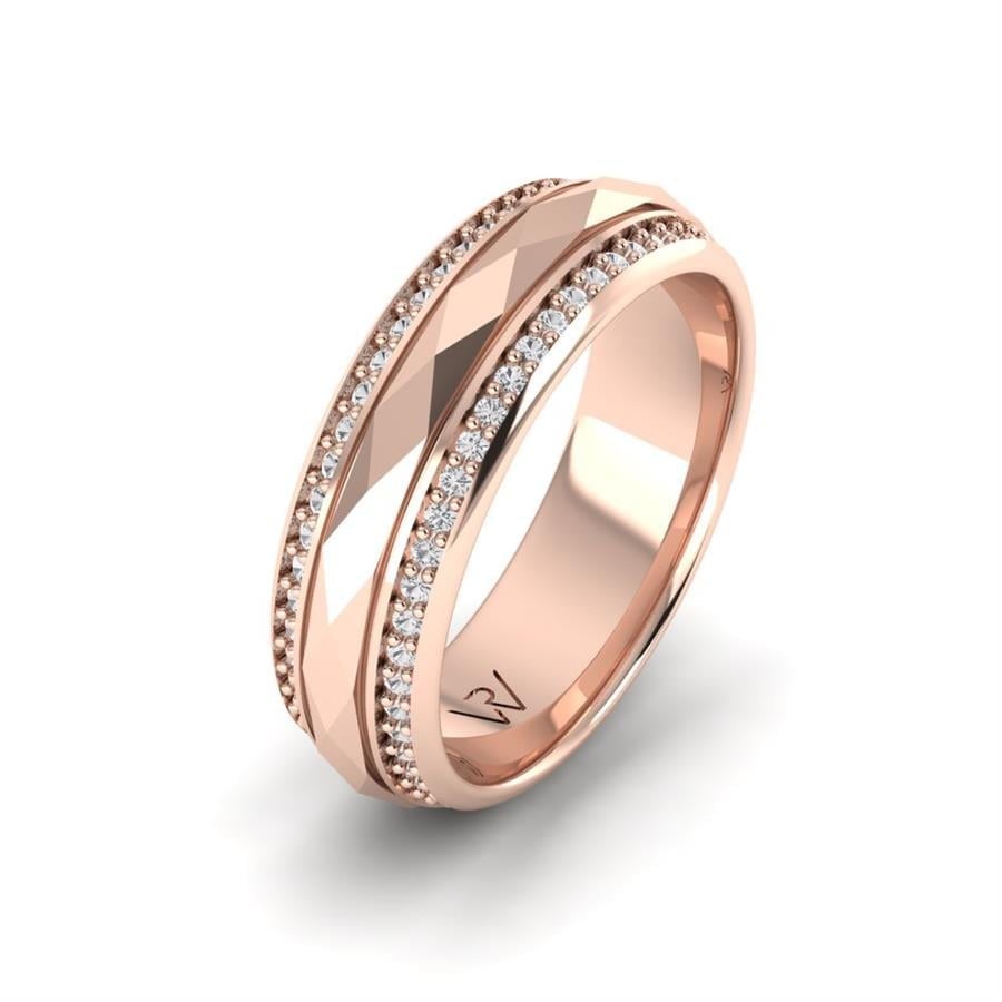 Alliances avec pierres femme Tamara Or Rose