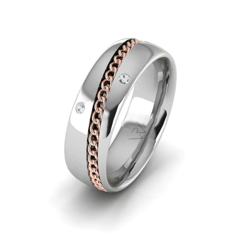 Alliances avec pierres femme UnityEssence Or Blanc et Rose Oxyde de Zirconium