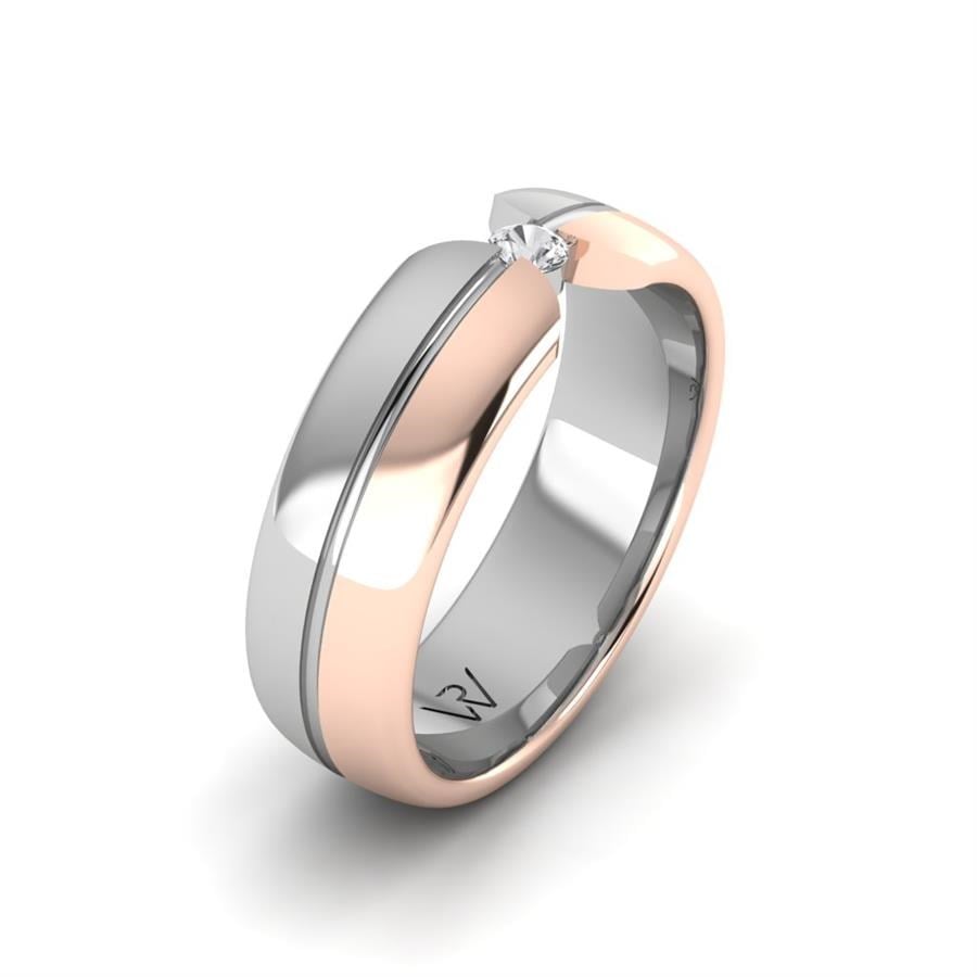 Alliances avec pierres femme universe Lyra Or Blanc Et Rose