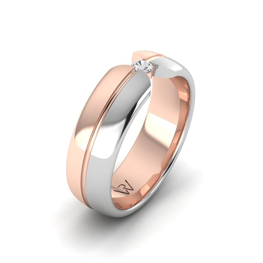 Alliances avec pierres femme universe Lyra Or Rose Et Blanc