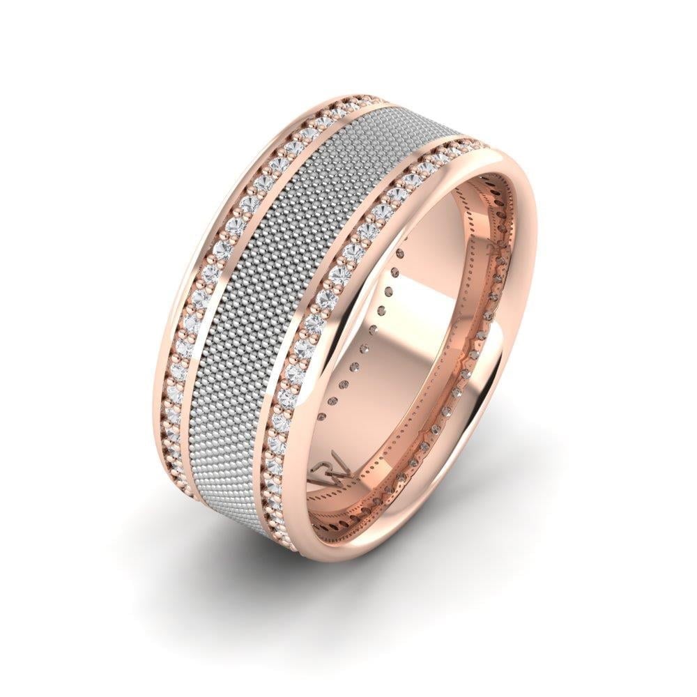Alliances avec pierres femme Weddingwave Or Rose et Blanc Oxyde de Zirconium