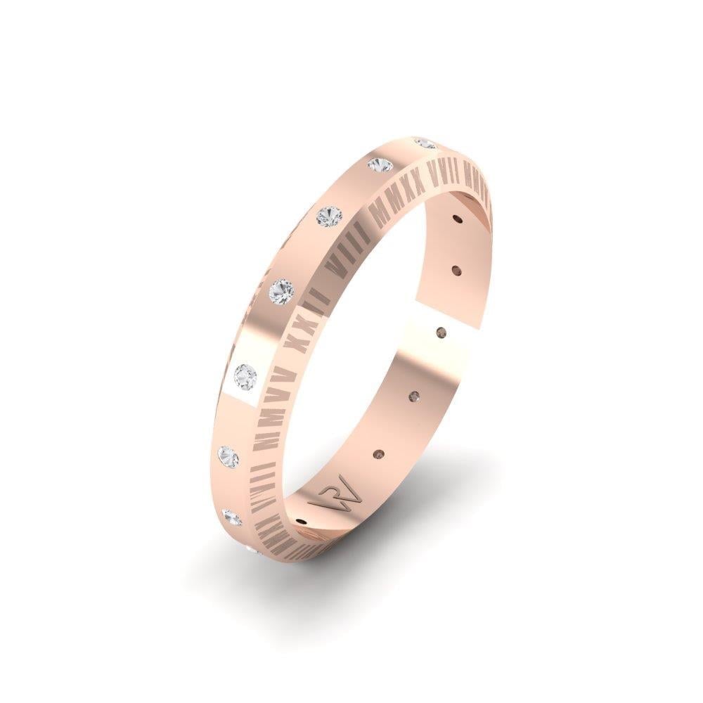 Alliances avec pierres femme Whisperingbloom Or Rose Oxyde de Zirconium
