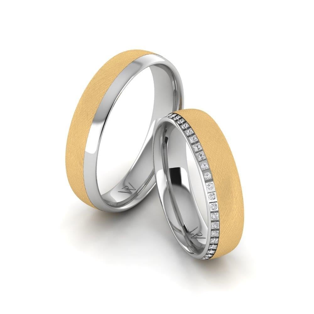 Alliances avec pierres Radiance Or Blanc et Jaune Oxyde de Zirconium