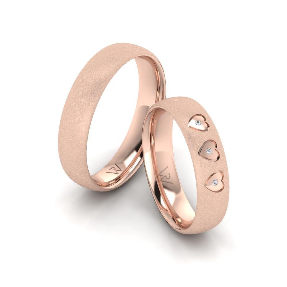 Alliances avec pierres Radiantia Or Rose Oxyde de Zirconium
