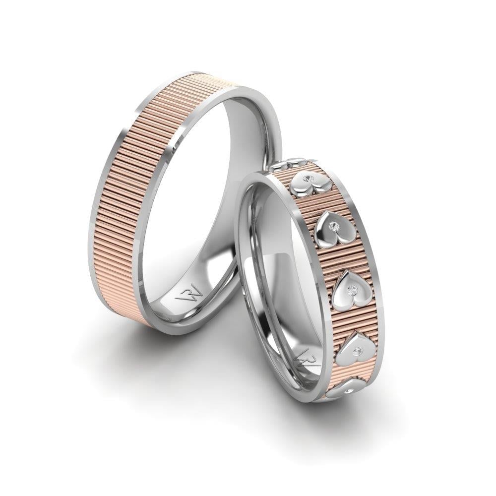 Alliances avec pierres Radiave Or Blanc et Rose Oxyde de Zirconium