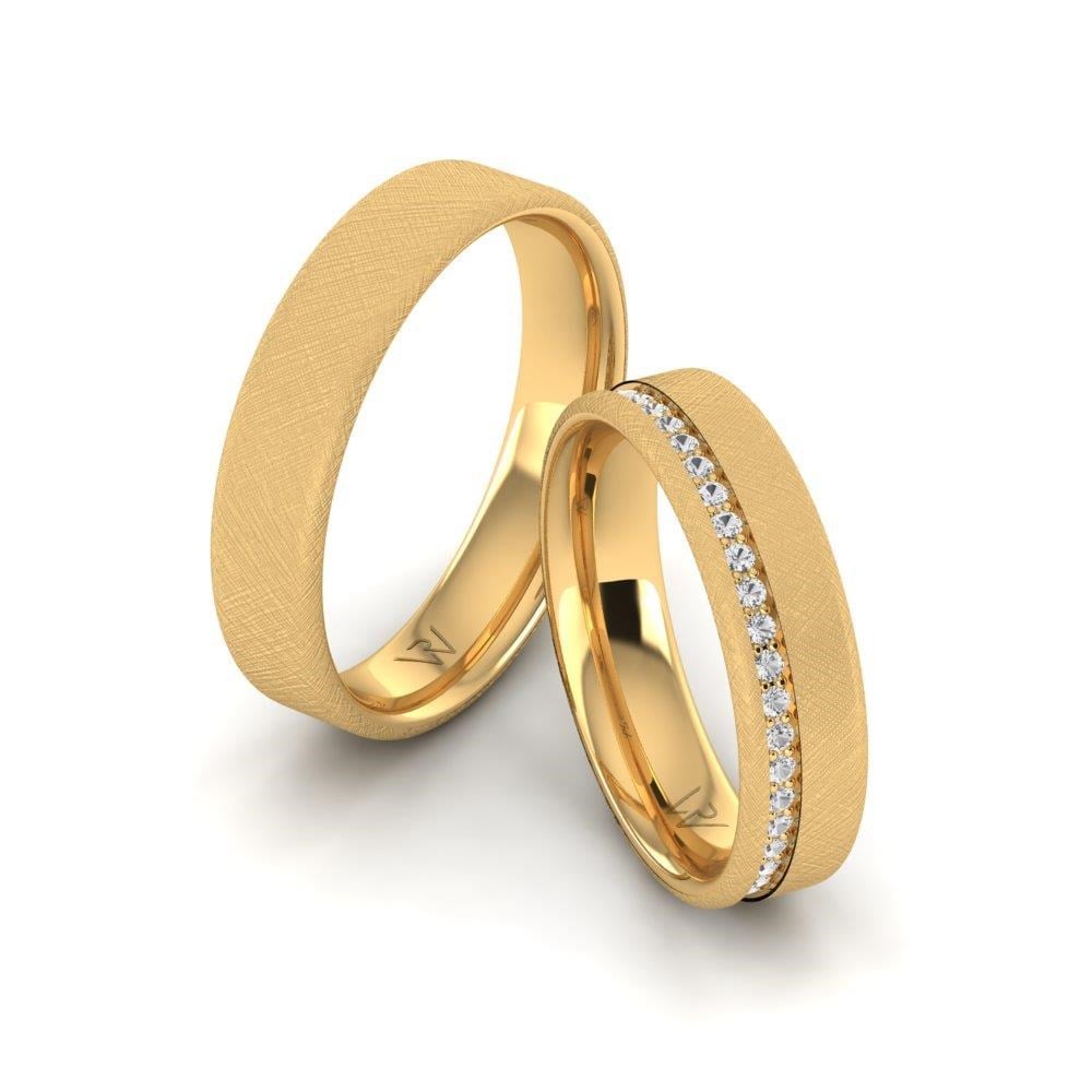 Alliances avec pierres Scintilla Or Jaune Oxyde de Zirconium