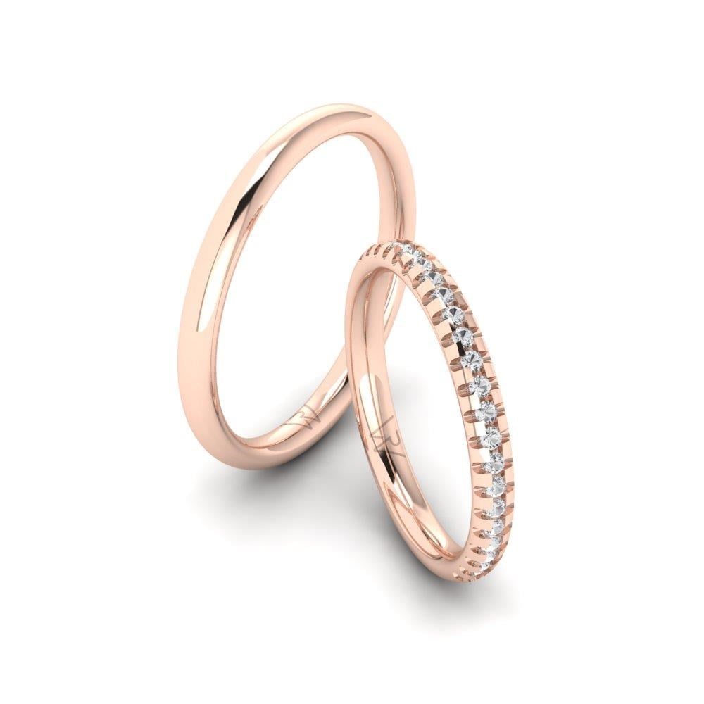 Alliances avec pierres Serenityrose Or Rose Oxyde de Zirconium