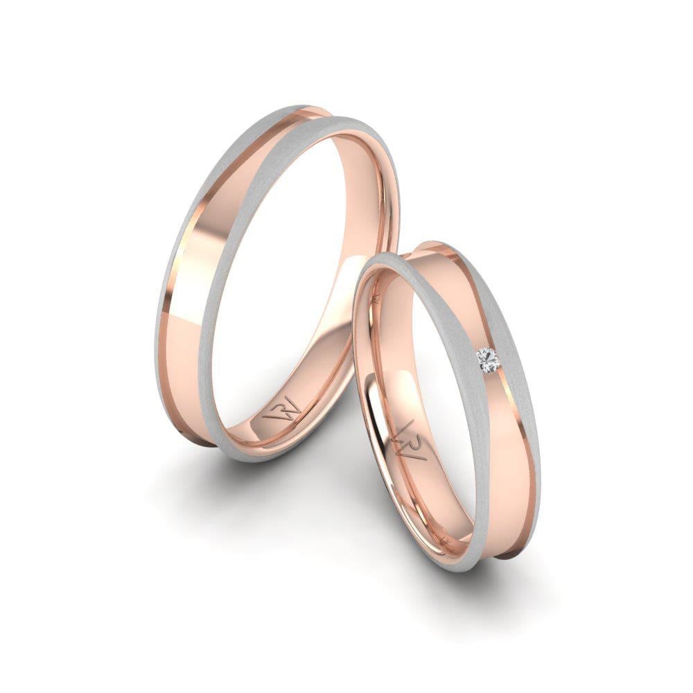 Alliances avec pierres Shimmerix Or Rose et Blanc Oxyde de Zirconium