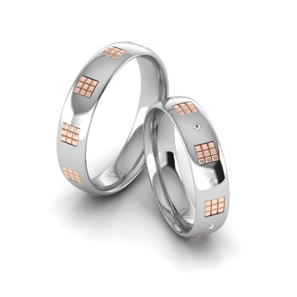 Alliances avec pierres Togethera Or Blanc et Rose Oxyde de Zirconium