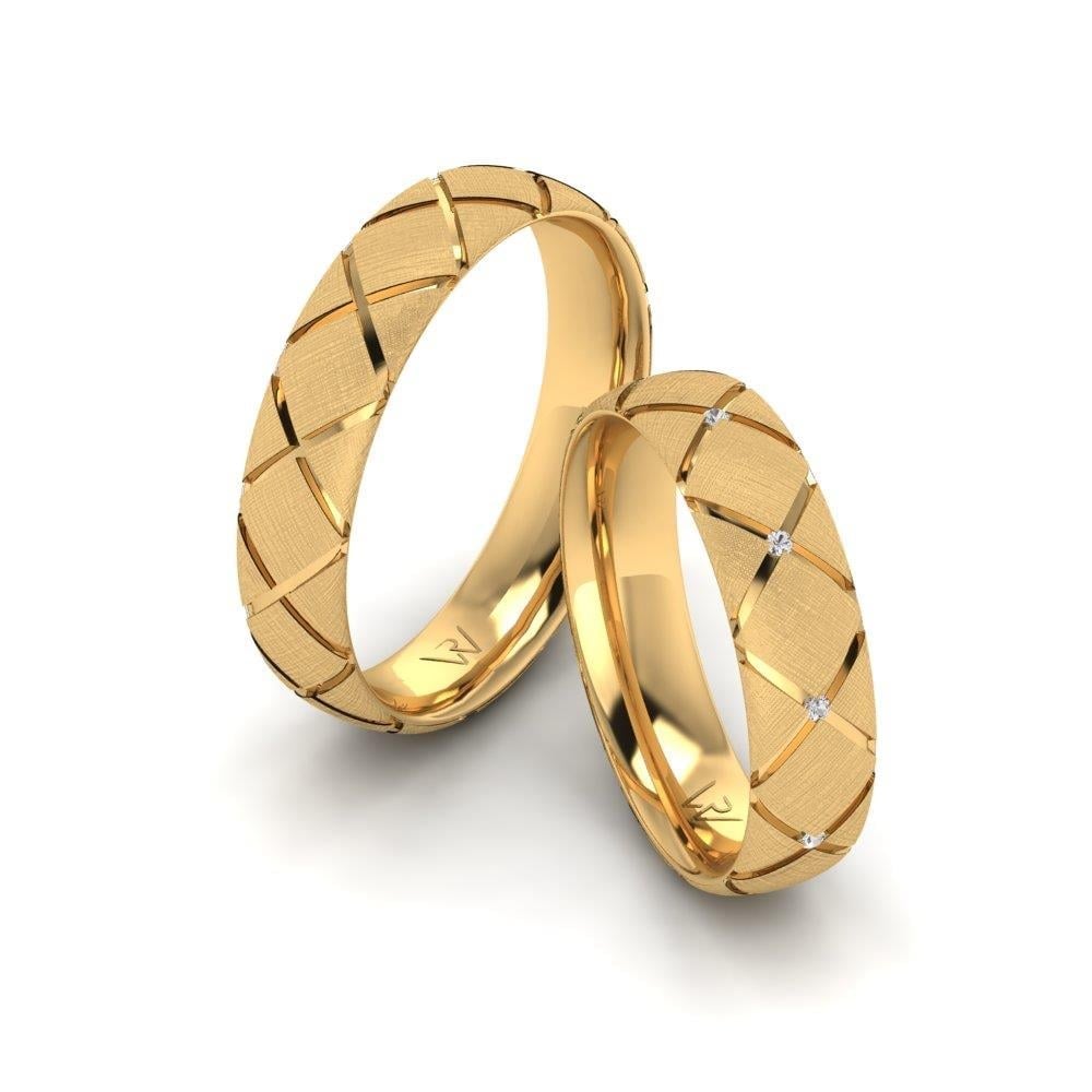 Alliances avec pierres Twinklefy Or Jaune Oxyde de Zirconium