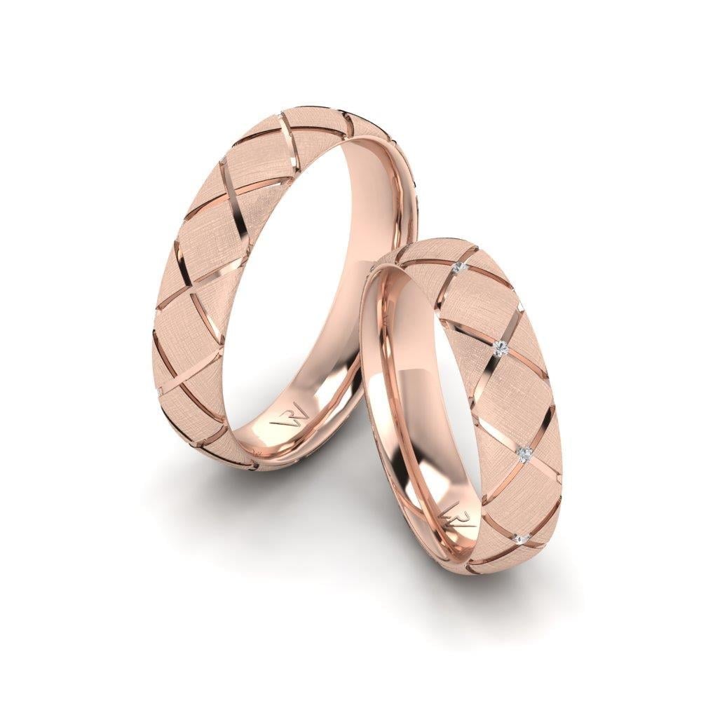 Alliances avec pierres Twinklefy Or Rose Oxyde de Zirconium