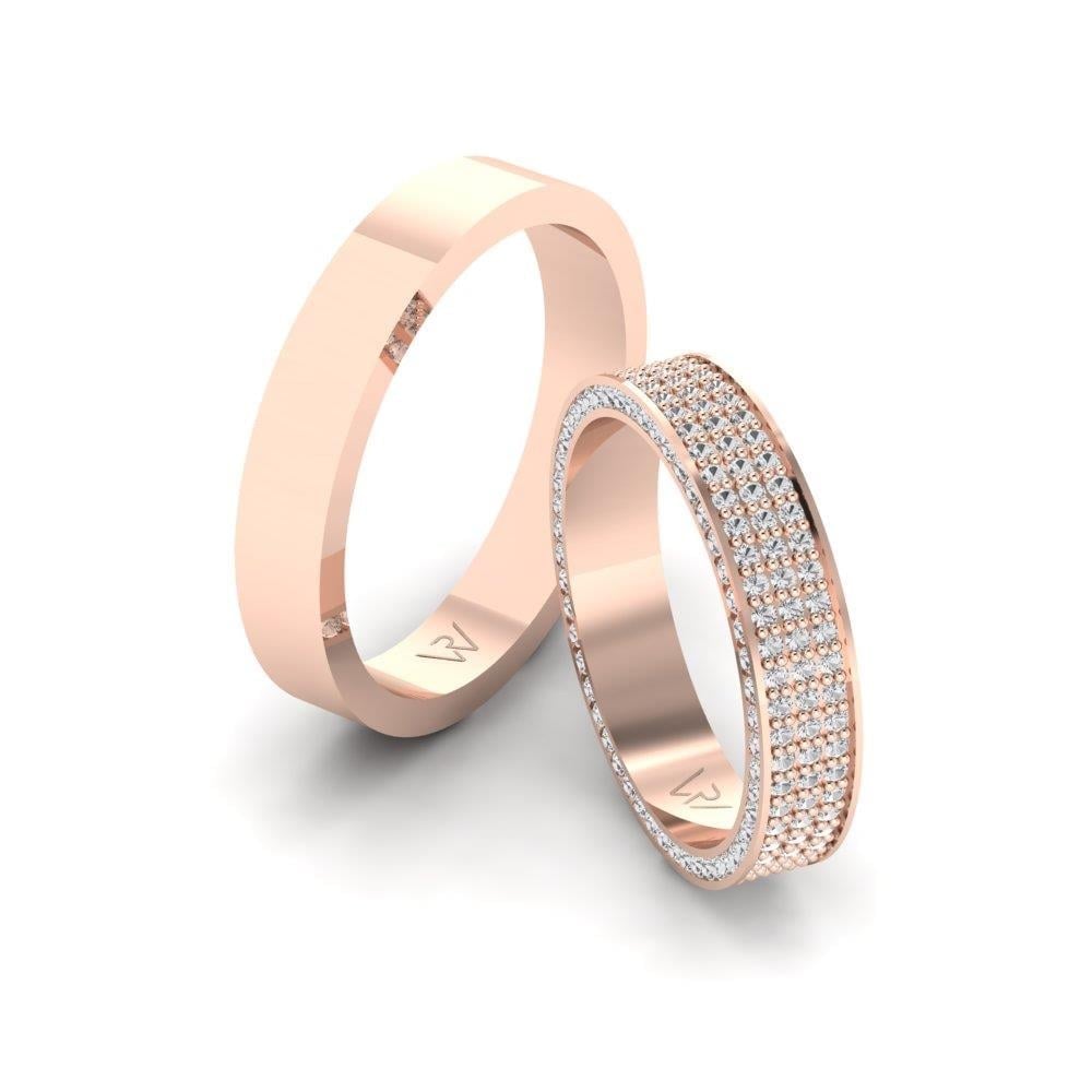 Alliances avec pierres Unifire Or Rose Oxyde de Zirconium