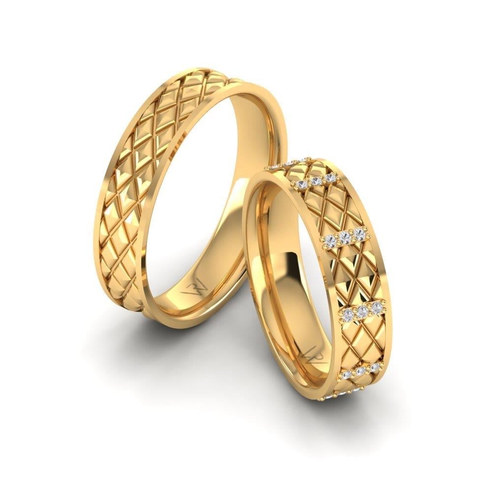Alliances avec pierres Uniqueify Or Jaune Oxyde de Zirconium