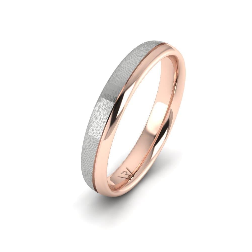 Alliances classiques homme Cherishcarve Or Rose et Blanc