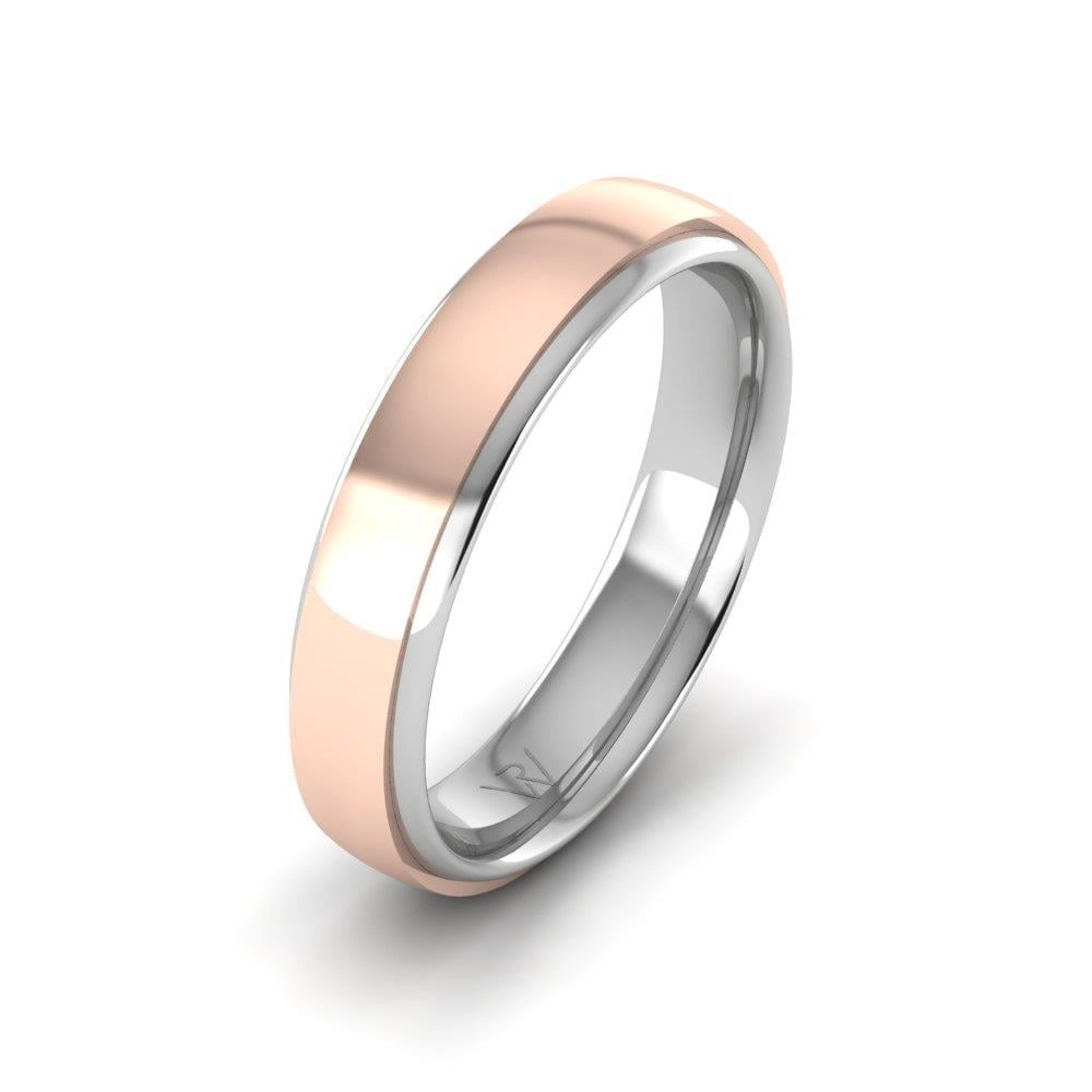 Alliances classiques homme EleganceSerene Or Blanc et Rose