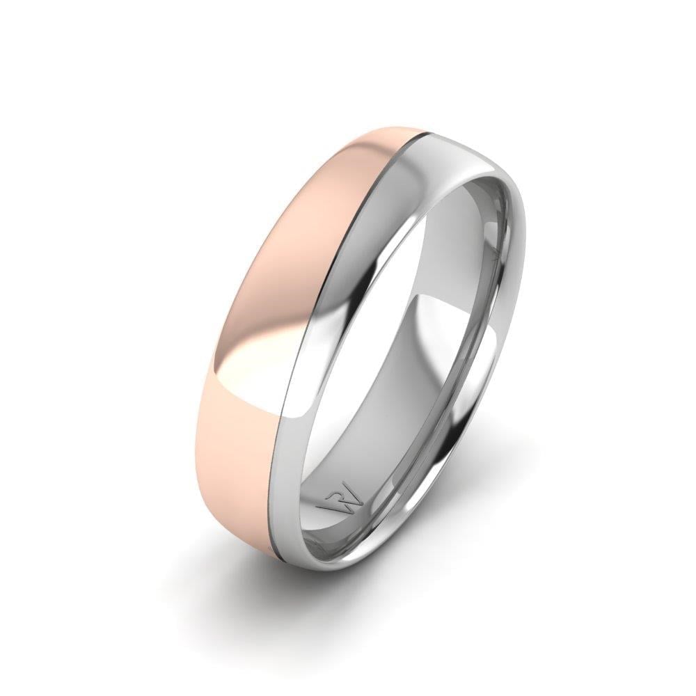Alliances classiques homme Glowise Or Blanc et Rose
