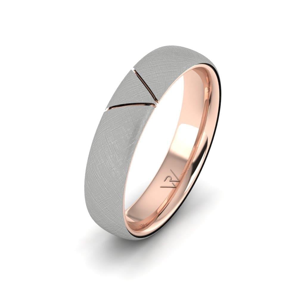 Alliances classiques homme Shineify Or Rose et Blanc