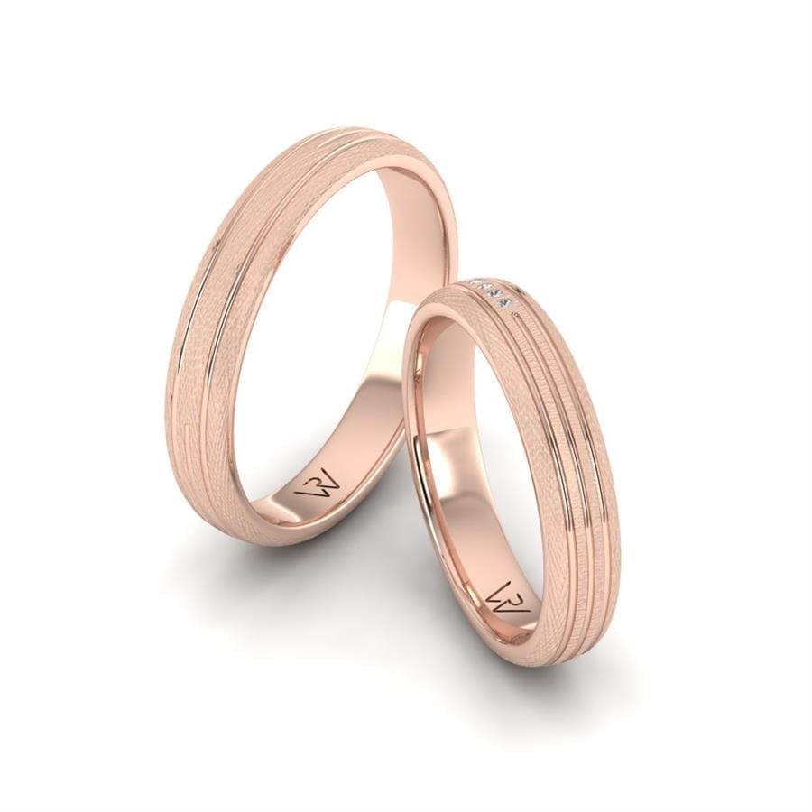 Alliances classiques Ribbon Or Rose