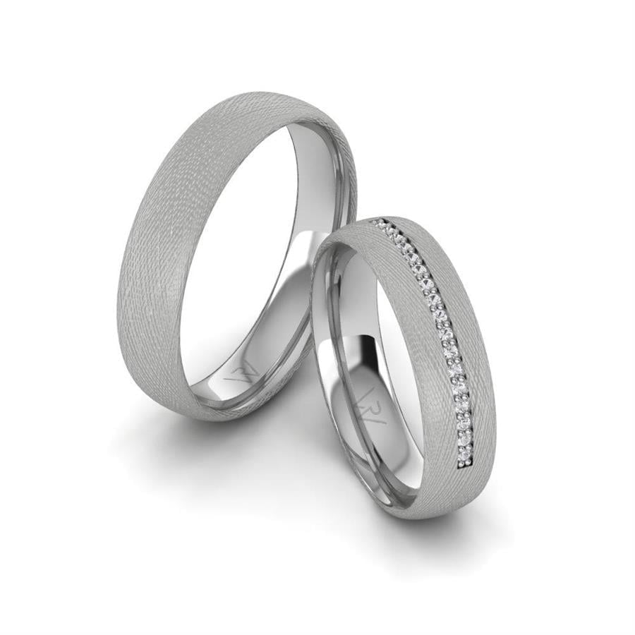 Alliances Couple en Platine Affinara