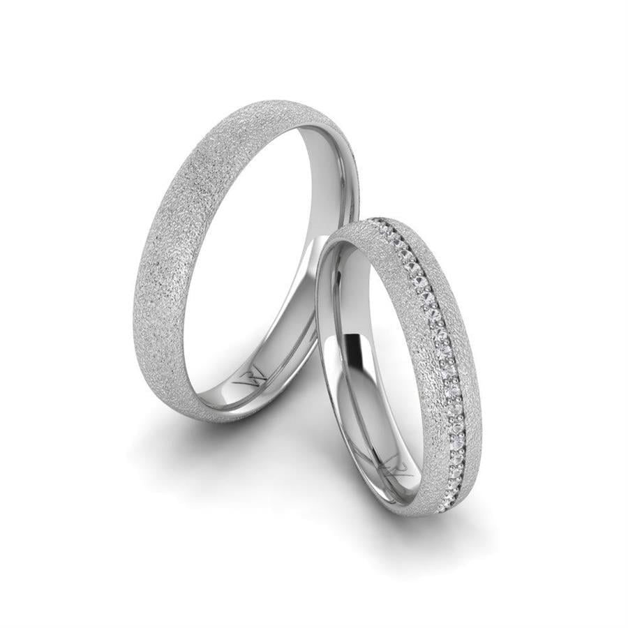 Alliances Couple en Platine Dreamspire Oxyde de Zirconium
