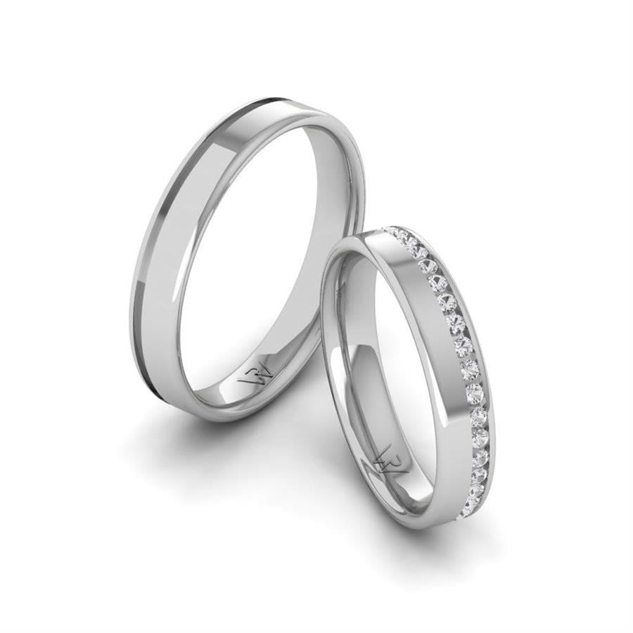 Alliances Couple en Platine ForeverTwist Oxyde de Zirconium