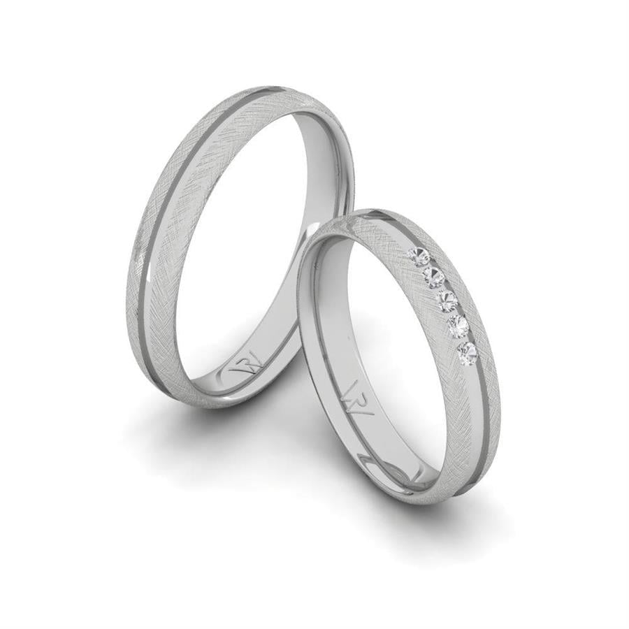 Alliances Couple en Platine Infiniteshine Oxyde de Zirconium