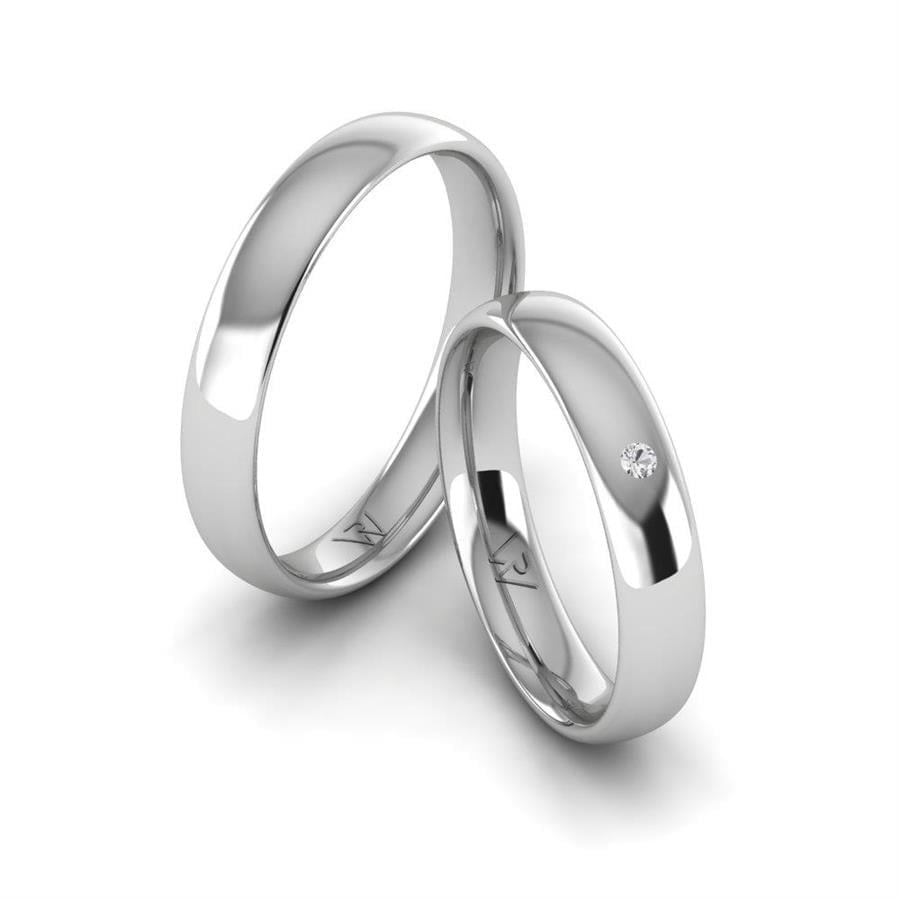 Alliances Couple en Platine JoyfulBands Oxyde de Zirconium