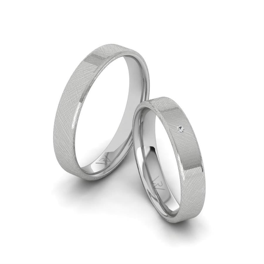 Alliances Couple en Platine Symphonyspark Oxyde de Zirconium
