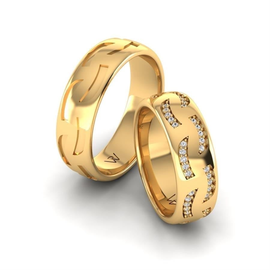 Alliances en Argent Plaqué Or jaune couple Laurie