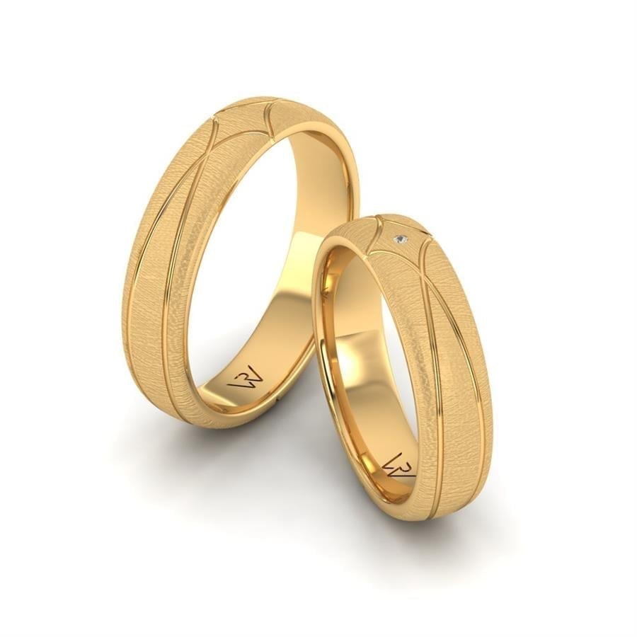 Alliances en Argent Plaqué Or jaune couple Dream
