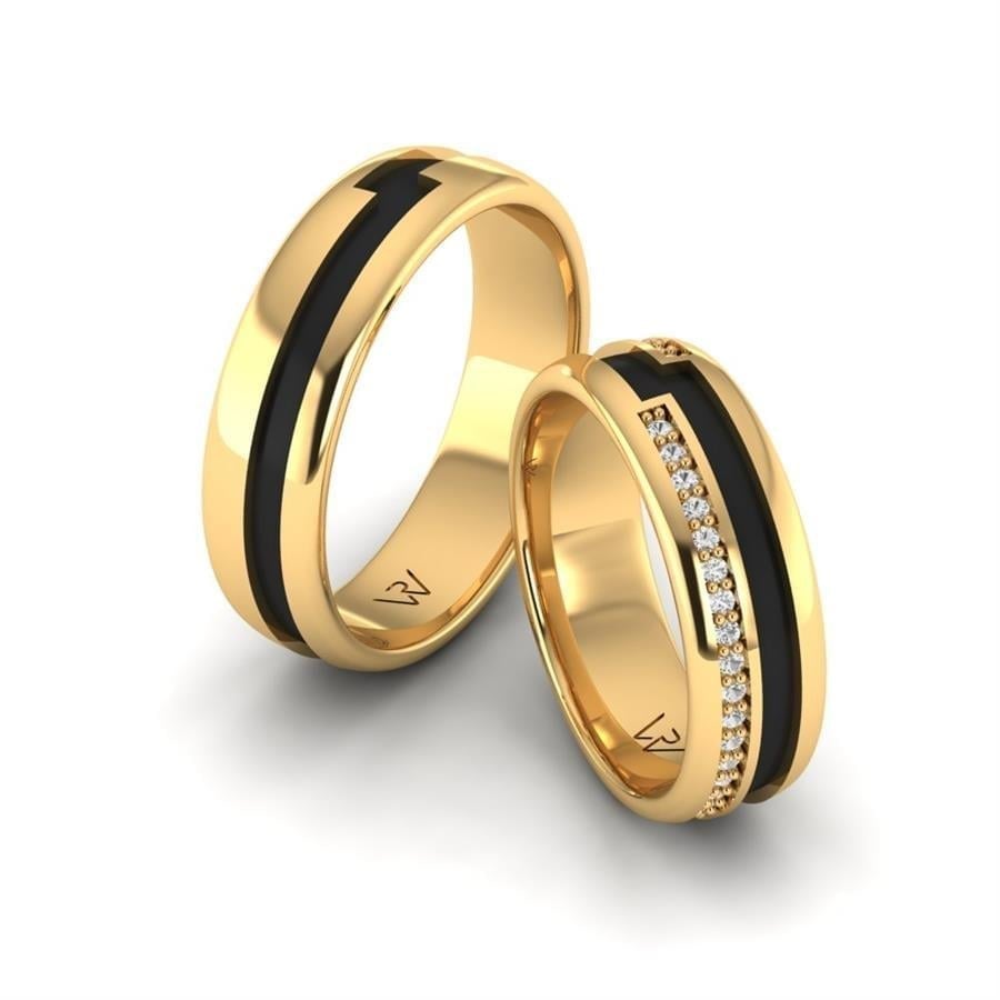 Alliances en Argent Plaqué Or jaune couple Heavenly Dream