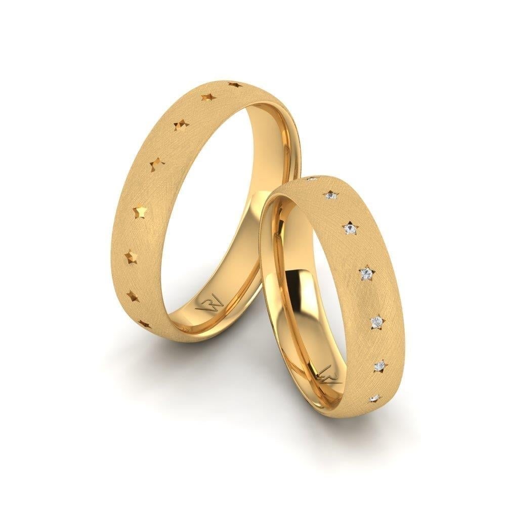 Alliances en Argent Plaqué Or jaune couple Glitzar Oxyde de Zirconium