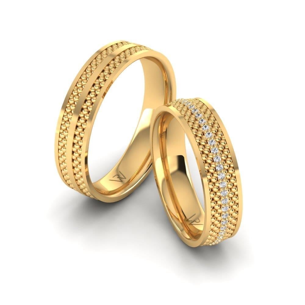 Alliances en Argent Plaqué Or jaune couple Dreamance Oxyde de Zirconium