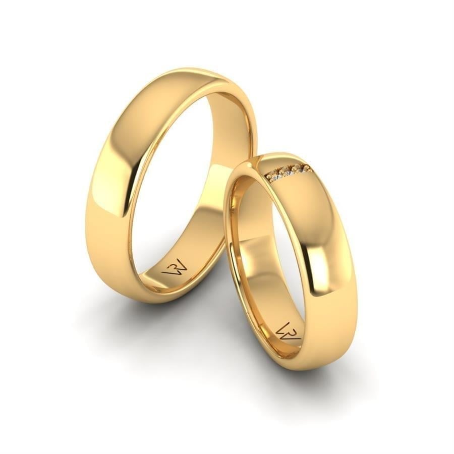 Alliances en Argent Plaqué Or jaune couple Brilliant Dawn
