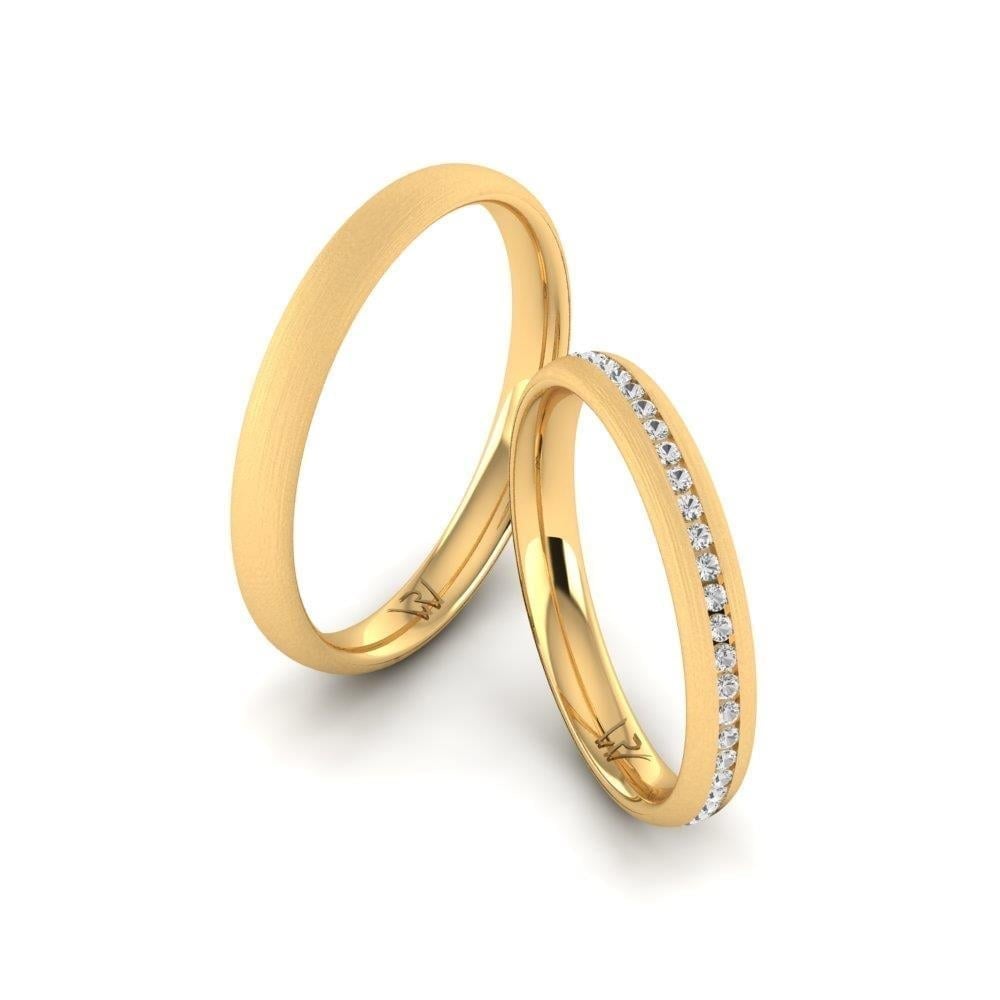Alliances en Argent Plaqué Or jaune couple Vivanta Oxyde de Zirconium
