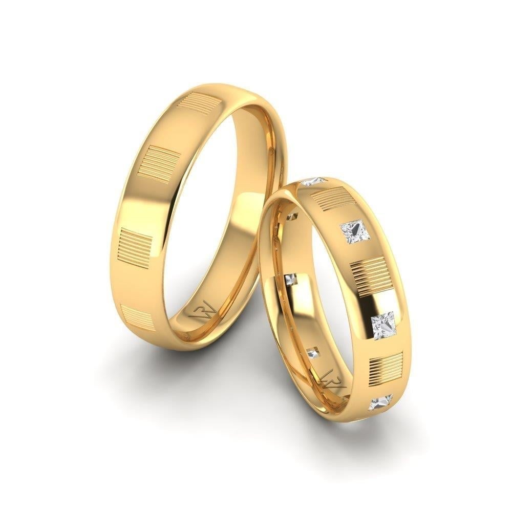 Alliances en Argent Plaqué Or jaune couple Everlasting Oxyde de Zirconium