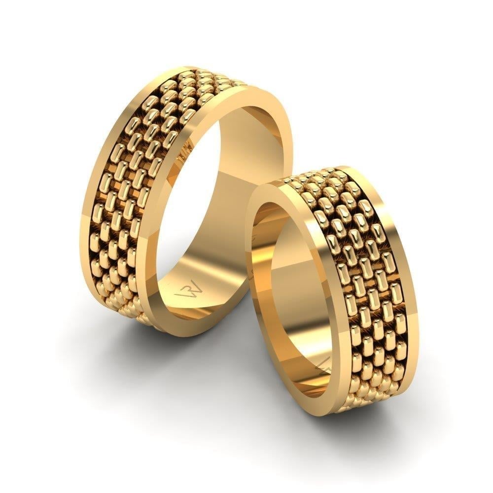 Alliances en Argent Plaqué Or jaune couple Doux