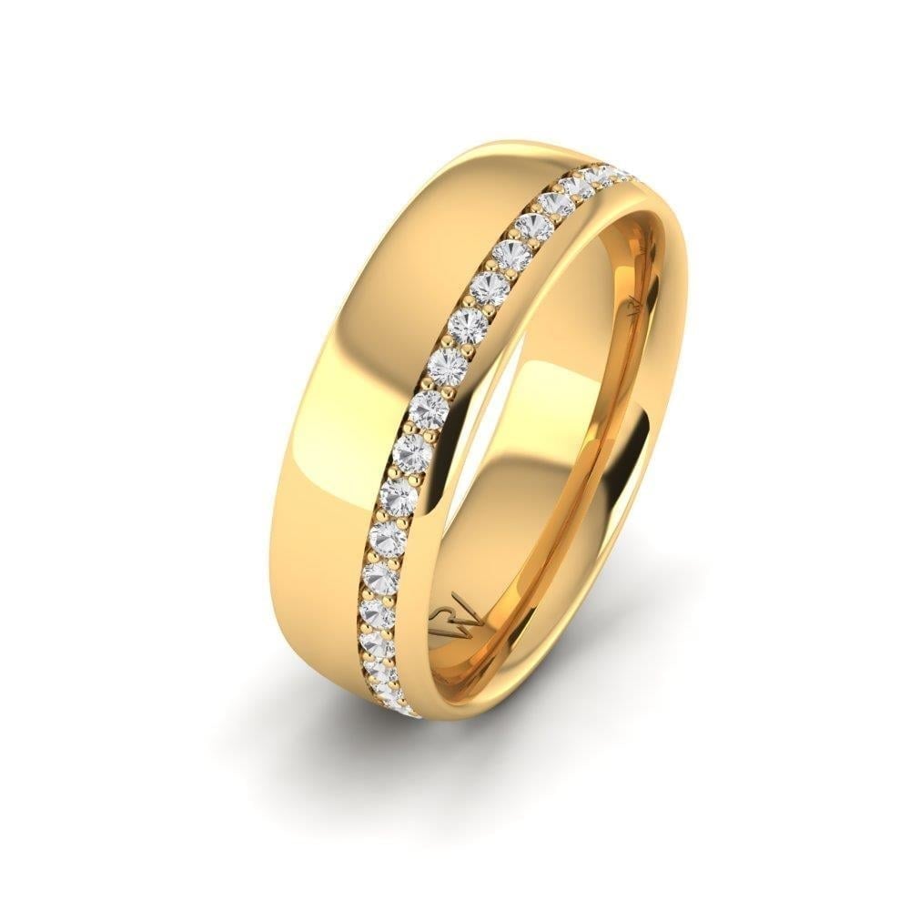 Alliances en Argent Plaqué Or jaune Femme Unityband Oxyde de Zirconium
