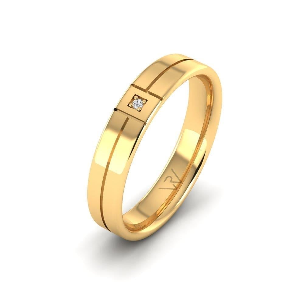 Alliances en Argent Plaqué Or jaune Femme Glowrence Oxyde de Zirconium