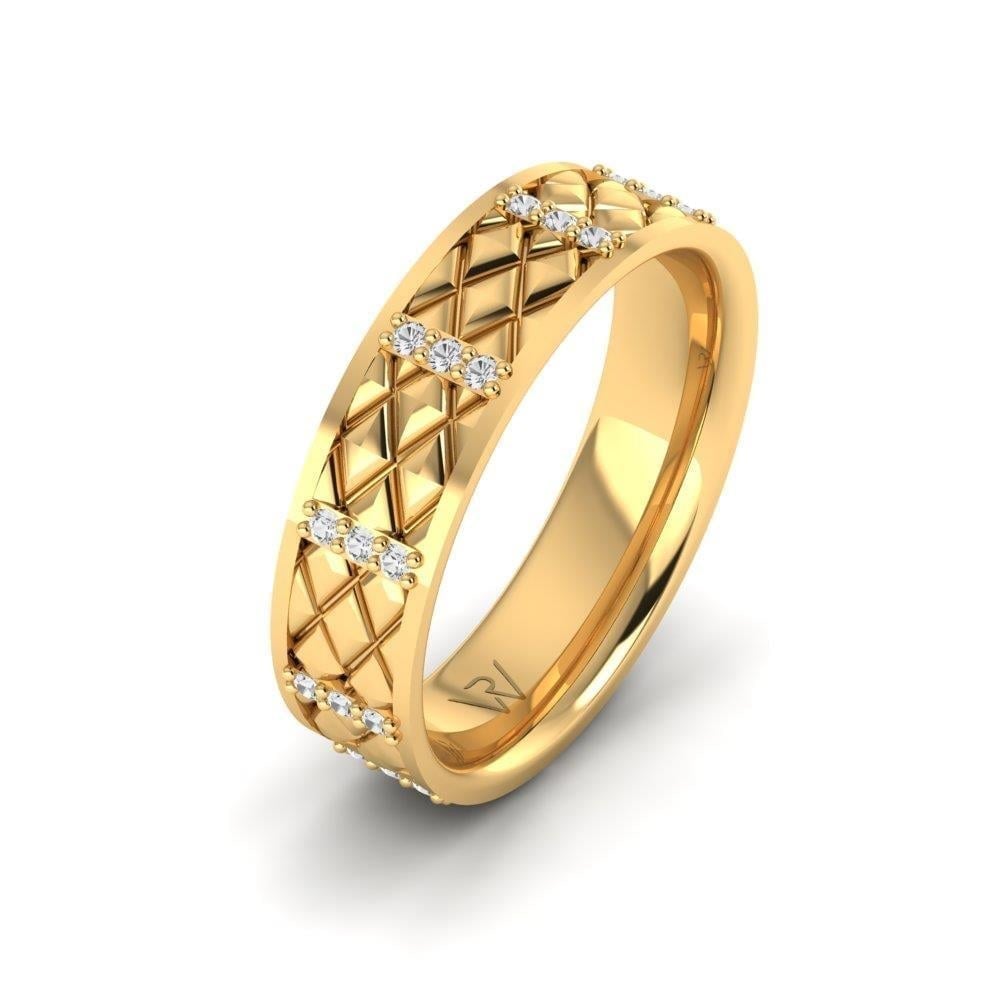 Alliances en Argent Plaqué Or jaune Femme Uniqueify Oxyde de Zirconium