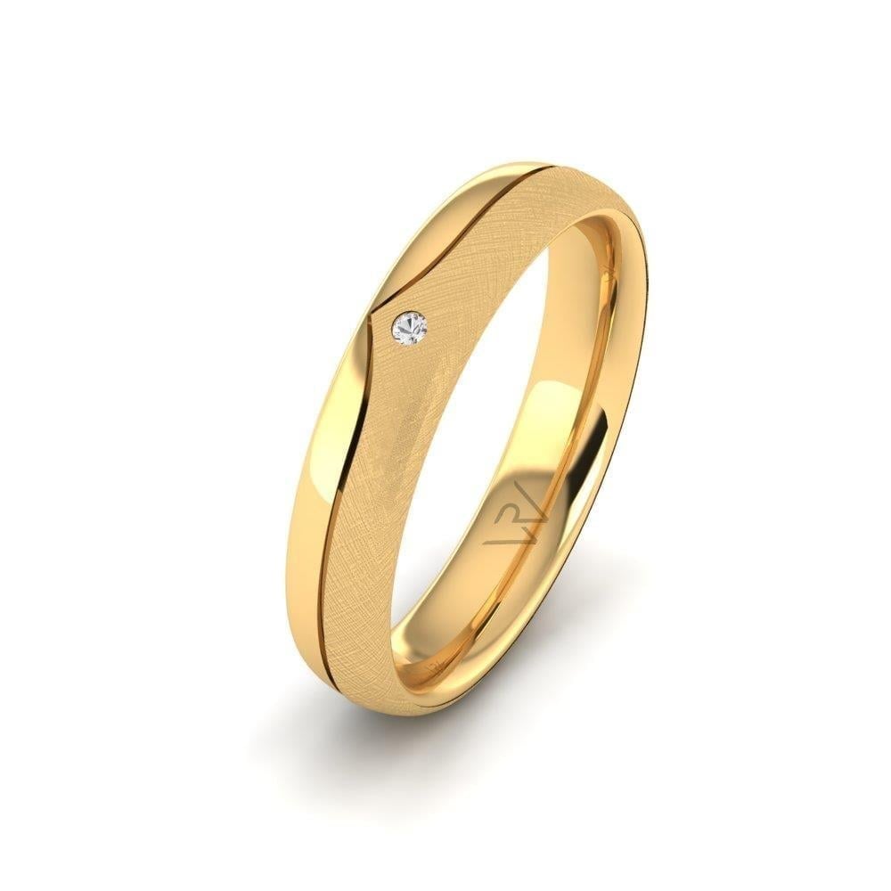 Alliances en Argent Plaqué Or jaune Femme Glamoura Oxyde de Zirconium