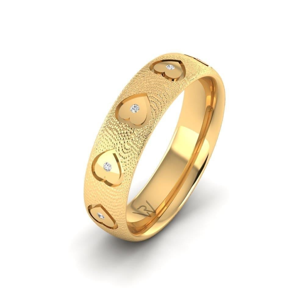 Alliances en Argent Plaqué Or jaune Femme Foreverrings Oxyde de Zirconium