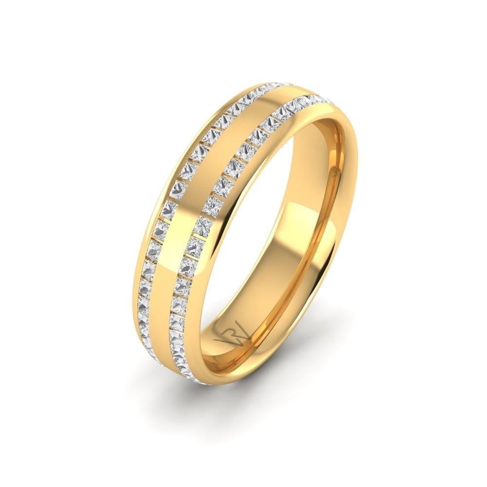 Alliances en Argent Plaqué Or jaune Femme Embracera Oxyde de Zirconium