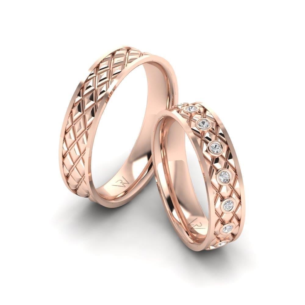 Alliances en Argent Plaqué Or Rose couple Lovelustre Oxyde de Zirconium