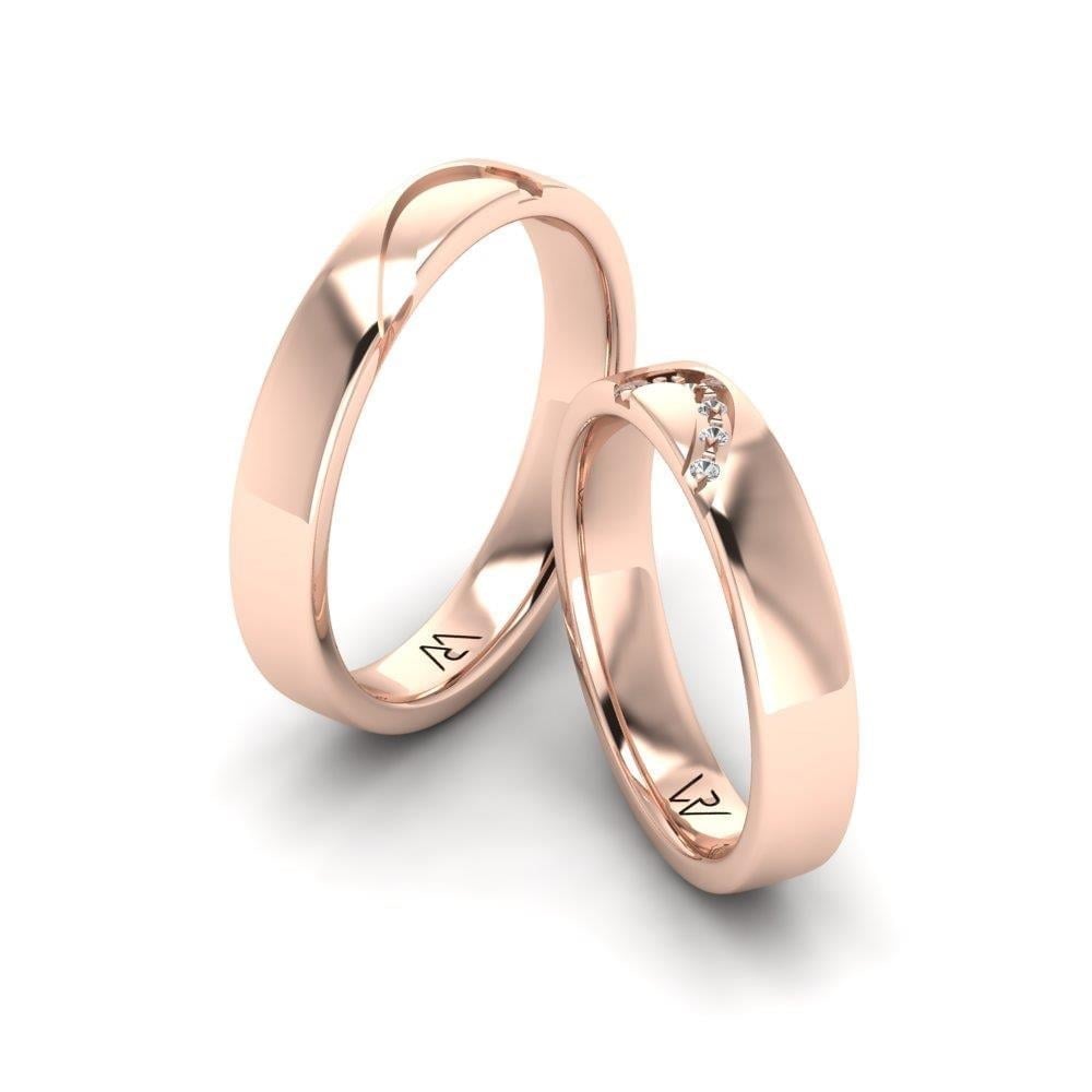 Alliances en Argent Plaqué Or Rose couple Merveille